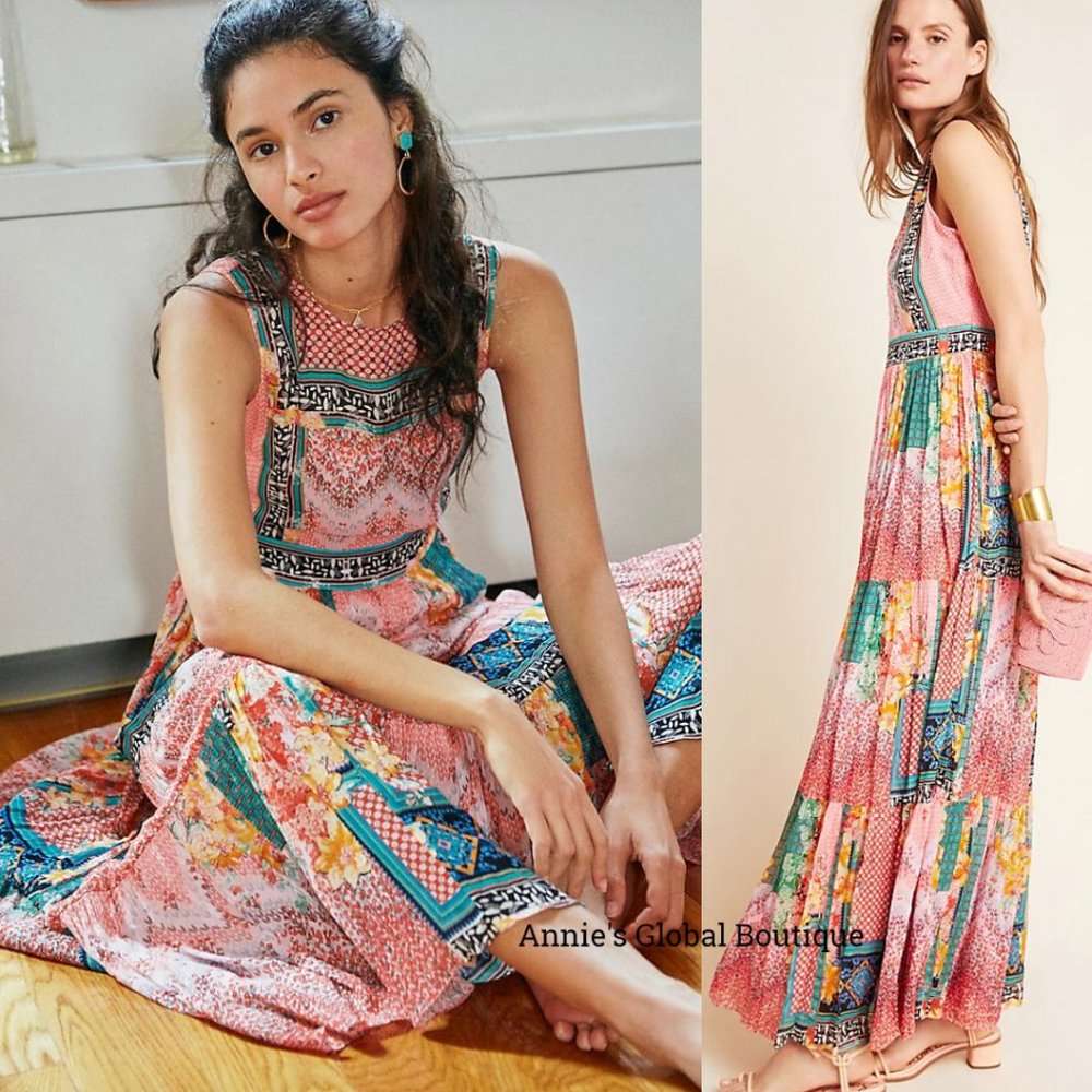 NWT ANTHROPOLOGIE Alessandra Beaded Maxi Dress HTF - Picture 9 of 15